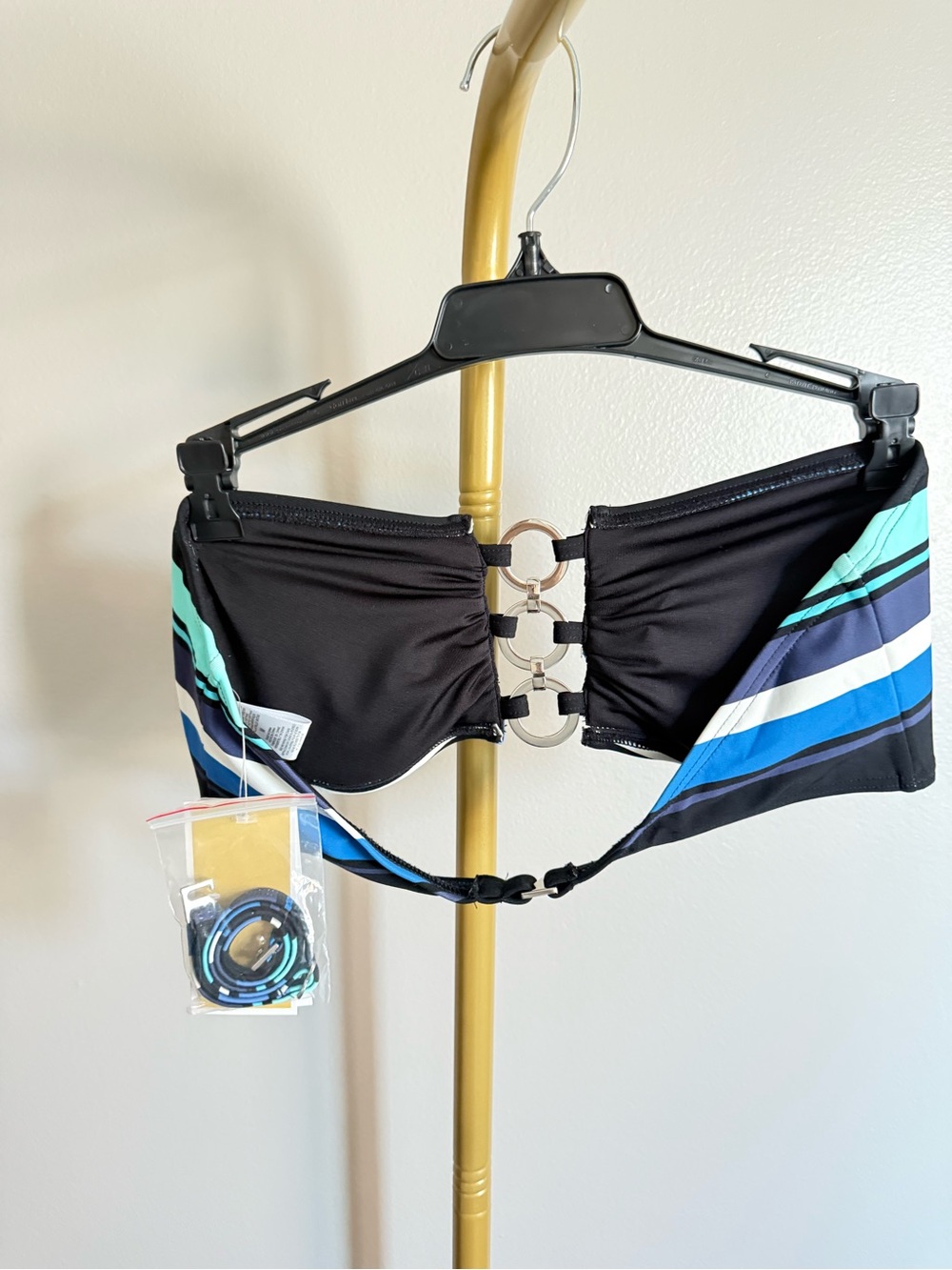 NWT Michael Kors Striped Bandeau Bikini Top – Size M - Picture 2 of 4